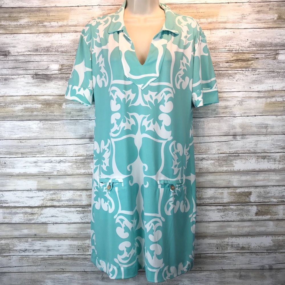 Tori Richard Jaxon turquoise dress sz M